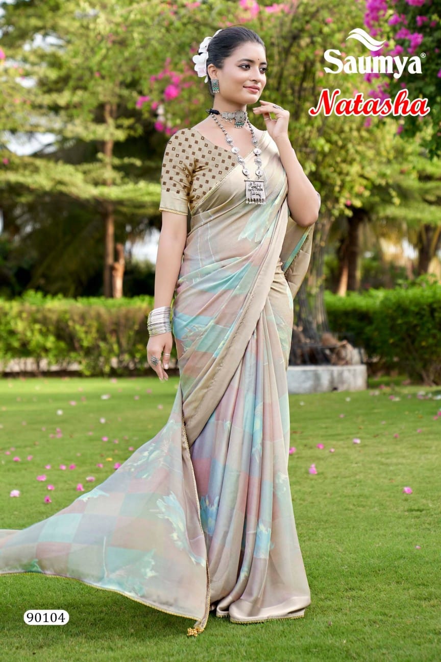 Natasha Vol 2 By Saumya Satin Designer Sarees Wholesale Price In Surat